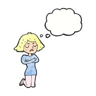 Cartoon Annoyed Woman With Thought Bubble N190