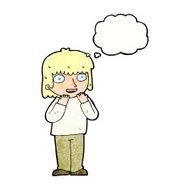 cartoon excited person with thought bubble N11