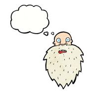 cartoon bearded man with thought bubble N51