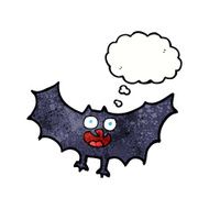 cartoon bat with thought bubble N22