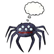 cartoon halloween spider with thought bubble N11