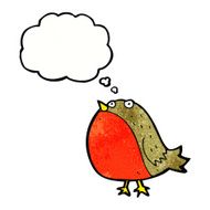 cartoon robin with thought bubble N42