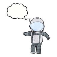 cartoon astronaut with thought bubble N126