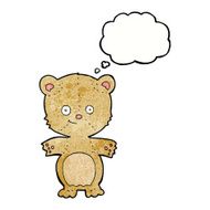 cartoon happy teddy bear with thought bubble N3