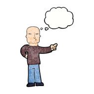 cartoon pointing man with thought bubble N91