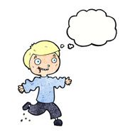 cartoon excited boy with thought bubble N151