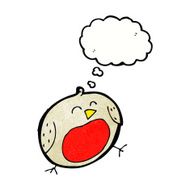 cartoon robin with thought bubble N43
