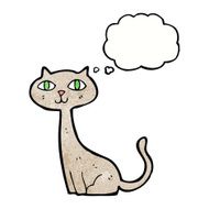 cartoon cat with thought bubble N43