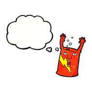 cartoon soda can character with thought bubble N10