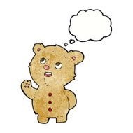 cartoon cute teddy bear with thought bubble N47