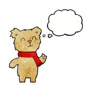 cartoon cute teddy bear with thought bubble N50
