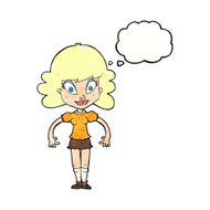 cartoon pretty woman with thought bubble N282