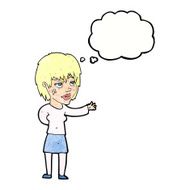 cartoon woman with sticking plaster on face thought bubble N11