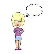 Cartoon Annoyed Woman With Thought Bubble N191