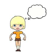 cartoon girl with thought bubble N21