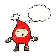cartoon funny christmas character with thought bubble N9