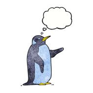 Cartoon Penguin With Thought Bubble N19