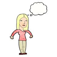 Cartoon Annoyed Woman With Thought Bubble N193