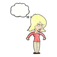 cartoon mean woman with thought bubble N7