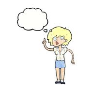 cartoon woman with question thought bubble N11