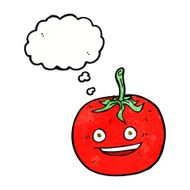 cartoon tomato with thought bubble N48