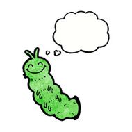 cartoon caterpillar with thought bubble N10