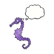 cartoon sea horse with thought bubble N22