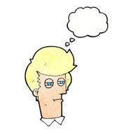 cartoon man with narrowed eyes thought bubble N11