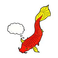 cartoon fish with thought bubble N98