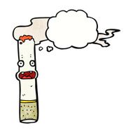 cartoon cigarette with thought bubble N16