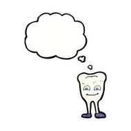 cartoon tooth with thought bubble N19