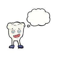 cartoon tooth looking smug with thought bubble N17