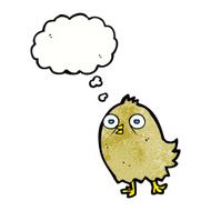 funny cartoon bird with thought bubble N135