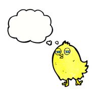 funny cartoon bird with thought bubble N136