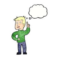 cartoon boy with idea thought bubble N69
