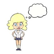 cartoon pretty woman with thought bubble N283