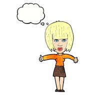 Cartoon Annoyed Woman With Thought Bubble N194