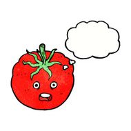cartoon tomato with thought bubble N49