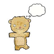 cartoon teddy bear with thought bubble N136