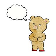 cartoon teddy bear with thought bubble N137