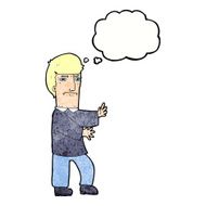 cartoon grumpy man with thought bubble N21