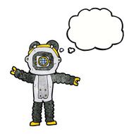 cartoon deep sea diver with thought bubble N31