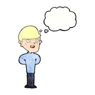 cartoon happy man with thought bubble N472