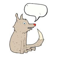 cartoon wolf sitting with speech bubble N7