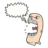 cartoon furious man shouting with speech bubble N12