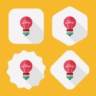 Light bulb flat icon with long shadow eps10 N19