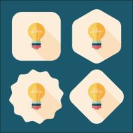 Light bulb flat icon with long shadow eps10 N20