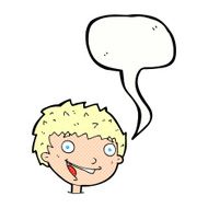 cartoon laughing boy with speech bubble N12