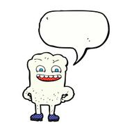cartoon happy tooth with speech bubble N45