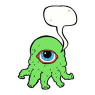 cartoon alien head with speech bubble N11